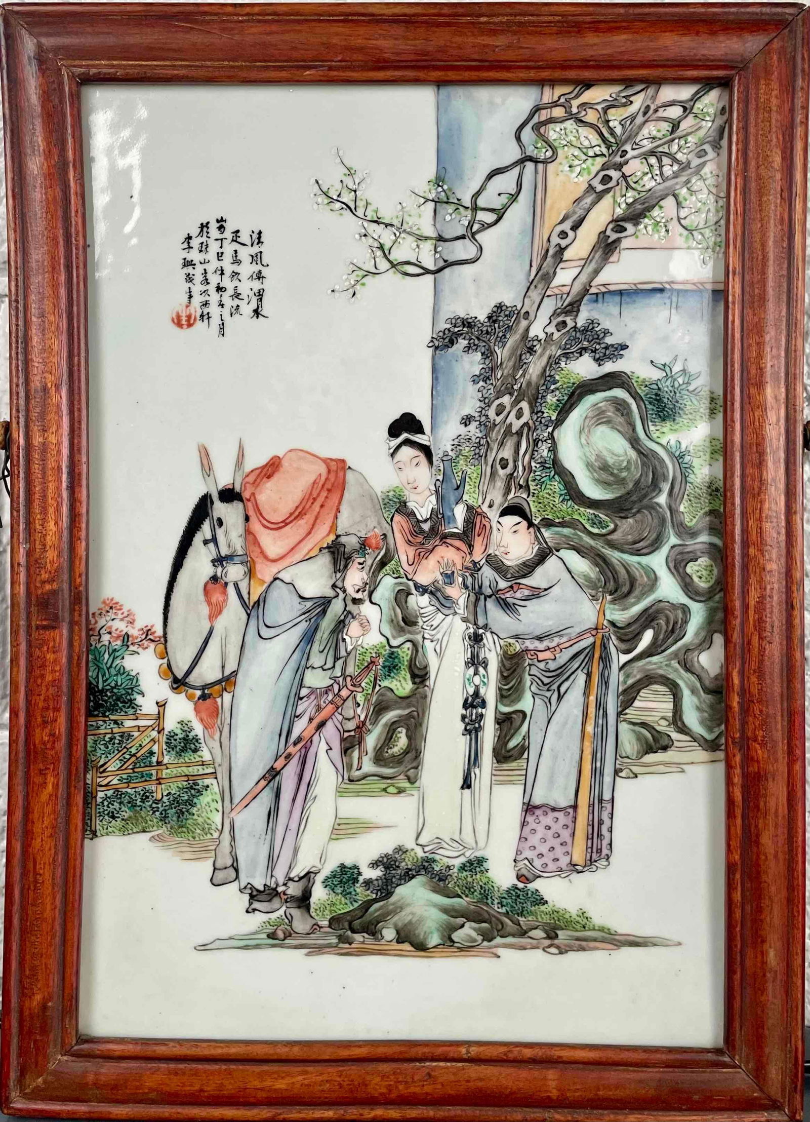 Chinese Hand Painted Porcelain Tile (1 of 7)