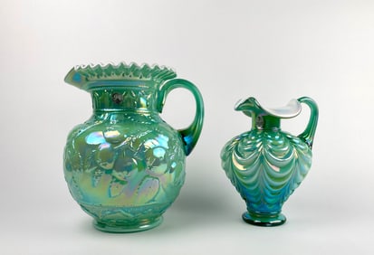 Pair of Fenton Art Glass Pitchers (95th Anniversary)