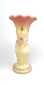 Fenton Hand-Painted Vase (2001, Uranium Glass)