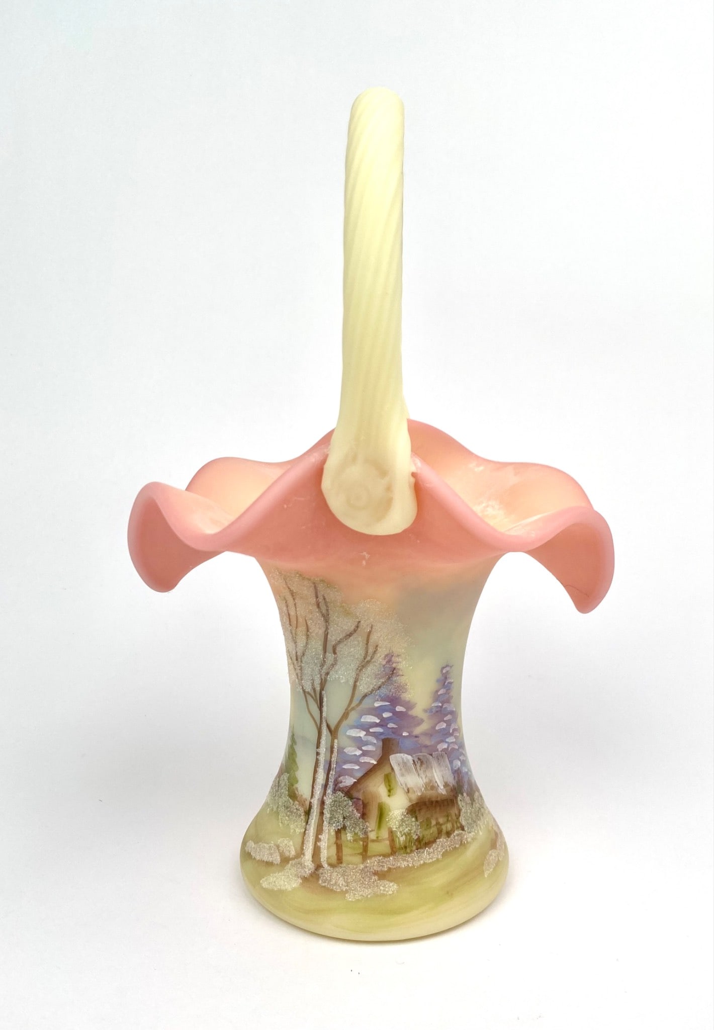 Fenton Glass Basket by J. Cutshaw (Uranium Glass) (1 of 11)