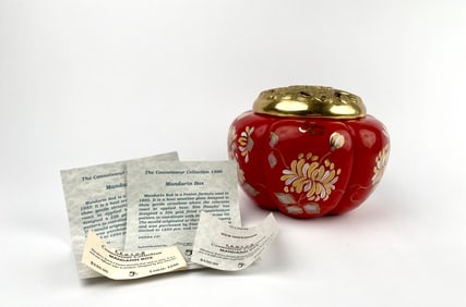 Fenton Mandarin Box From Connoisseur Collection 1998 With Documentation