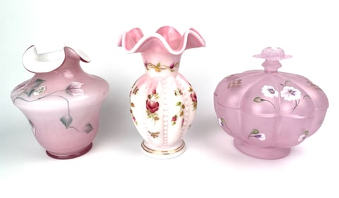 Set of Three Fenton Glass Pieces