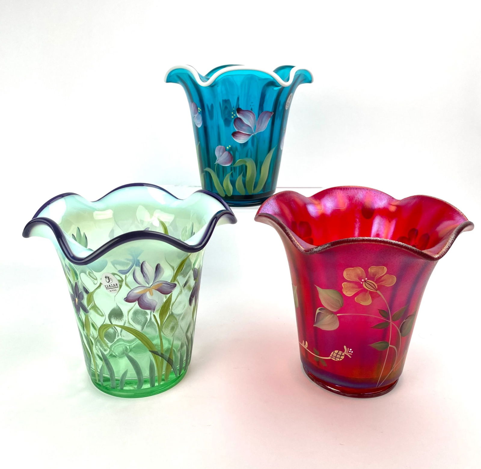 Lot of 3 Heritage Optic Collection Fenton Vases (1 of 9)