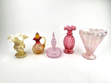 Lot of 5 Assorted Fenton Glass Pieces
