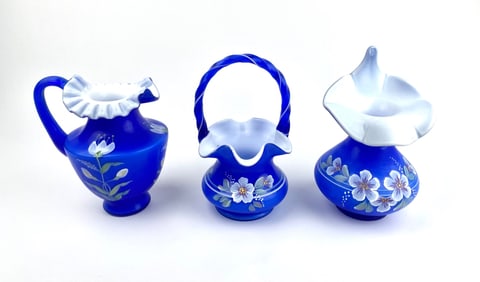 Lot of 3 Fenton Pieces (Glass Legacy Collection, 95th Anniversary)