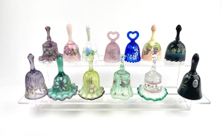 12 Hand-Painted Fenton Glass Bells