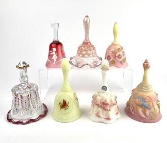 Seven Fenton Decorative Glass Bells