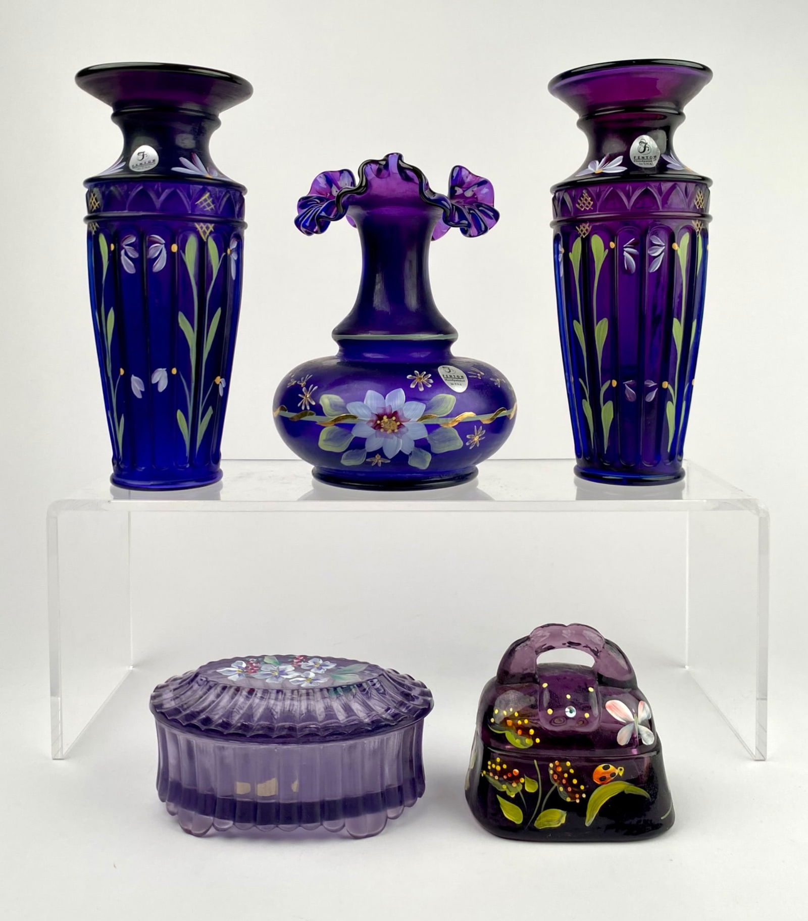 Lot of 5 Royal Purple Fenton Glass Items (1 of 12)