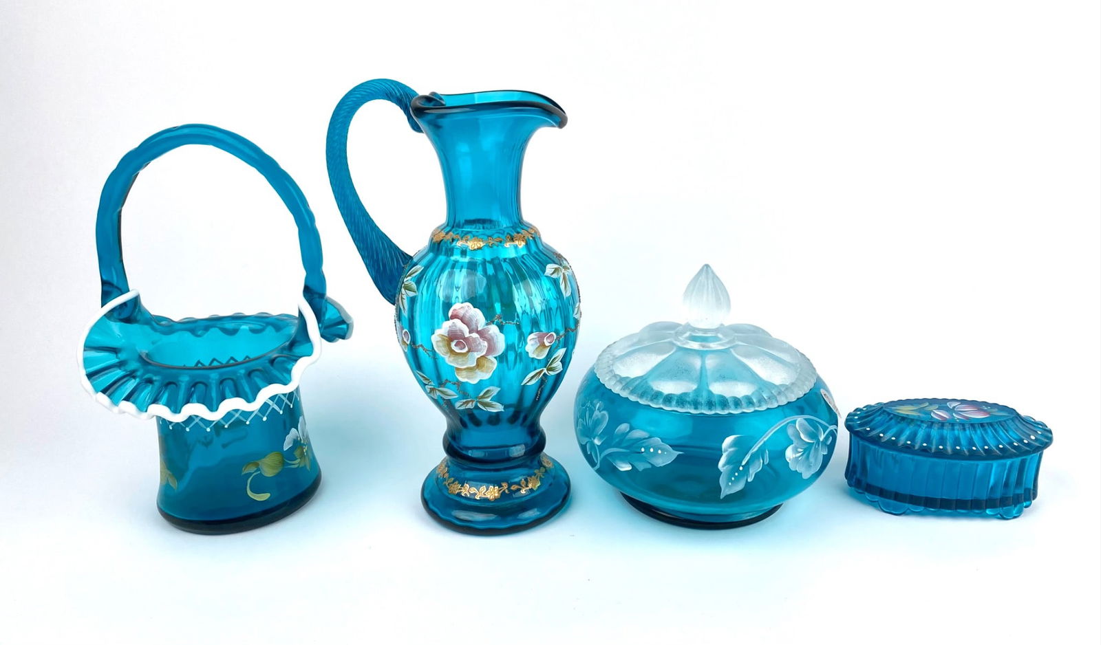 Four Fenton Blue Glass Pieces (1 of 10)