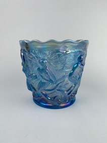 Fenton Carnival Glass Jardiniere, Mermaids