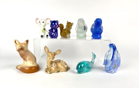 9 Fenton Art Glass Animal Figurines