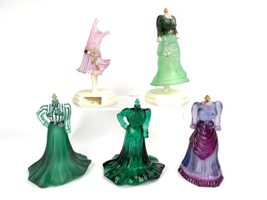 Five Fenton Art Glass Torso Dress Forms
