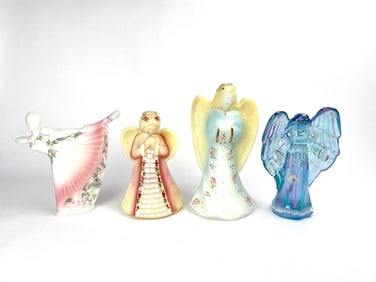 Set of Four Fenton Glass Angel Figurines