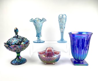 Assorted Lot of Fenton And Carnival Iridescent Glassware