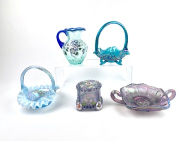 Collection of Five Fenton Art Glass Pieces
