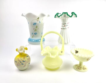 Five Fenton Art Glass Pieces