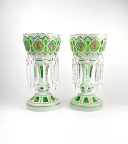 Pair of Bohemian Glass Mantle Lusters