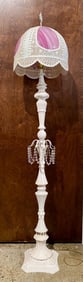 Victorian Pink Slag Glass Floor Lamp