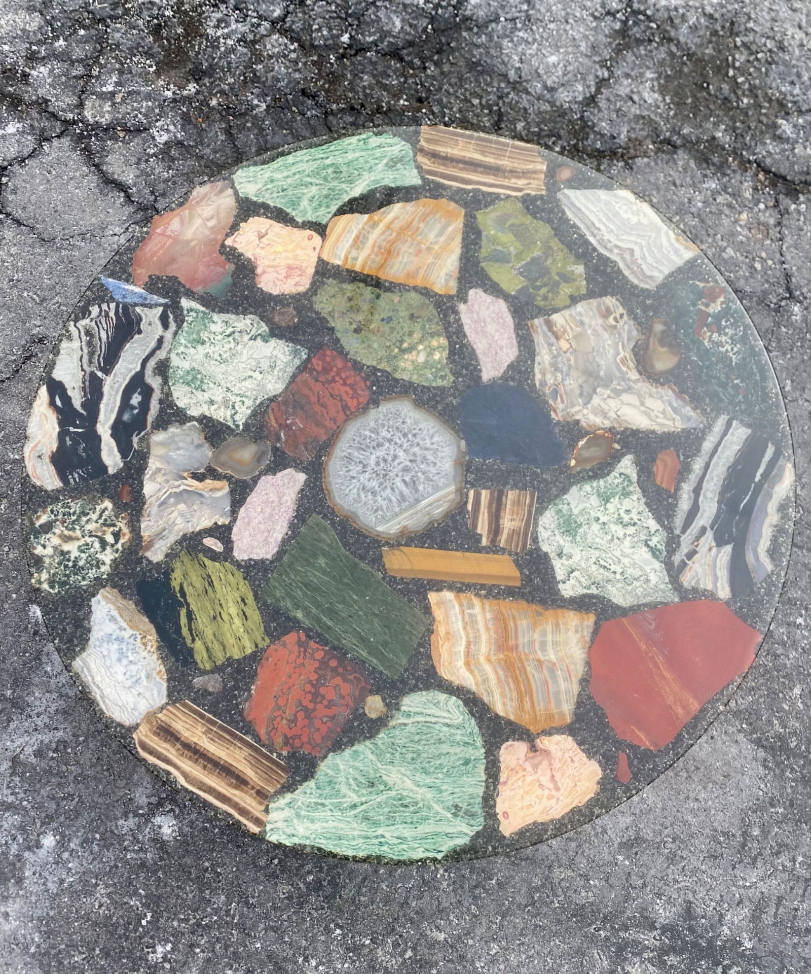 Round Pietra Dura Table With Cast Iron Base (1 of 12)