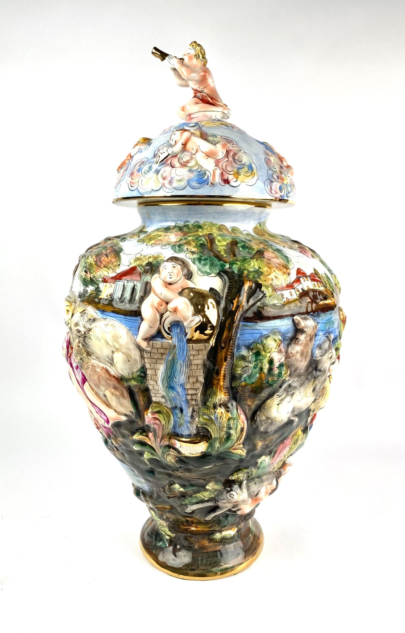 Capodimonte Italian Lidded Urn (Numbered 1366/118) (1 of 11)