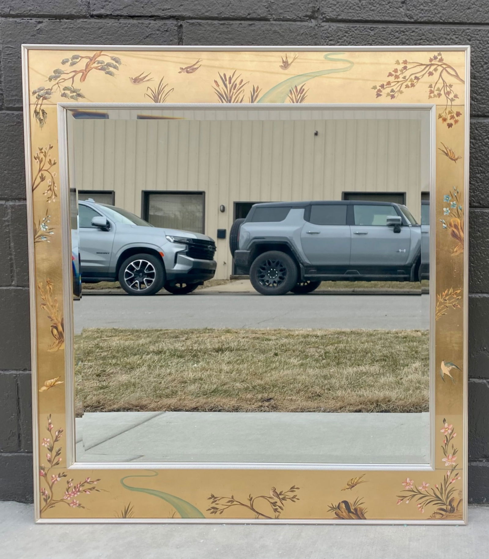 Decorative Mirror with Hand-Painted Frame?by Dee Wingard?(1976) (1 of 12)