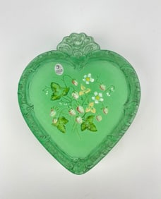 Fenton 2003 Heart-Shaped Glass Box, Hand Painted