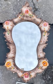 Capodimonte-Style Mirror with Sculpted Roses