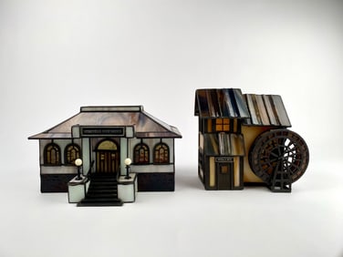 Forma Vitrum Stained Glass Post Office and Millers Mill in Original Boxes
