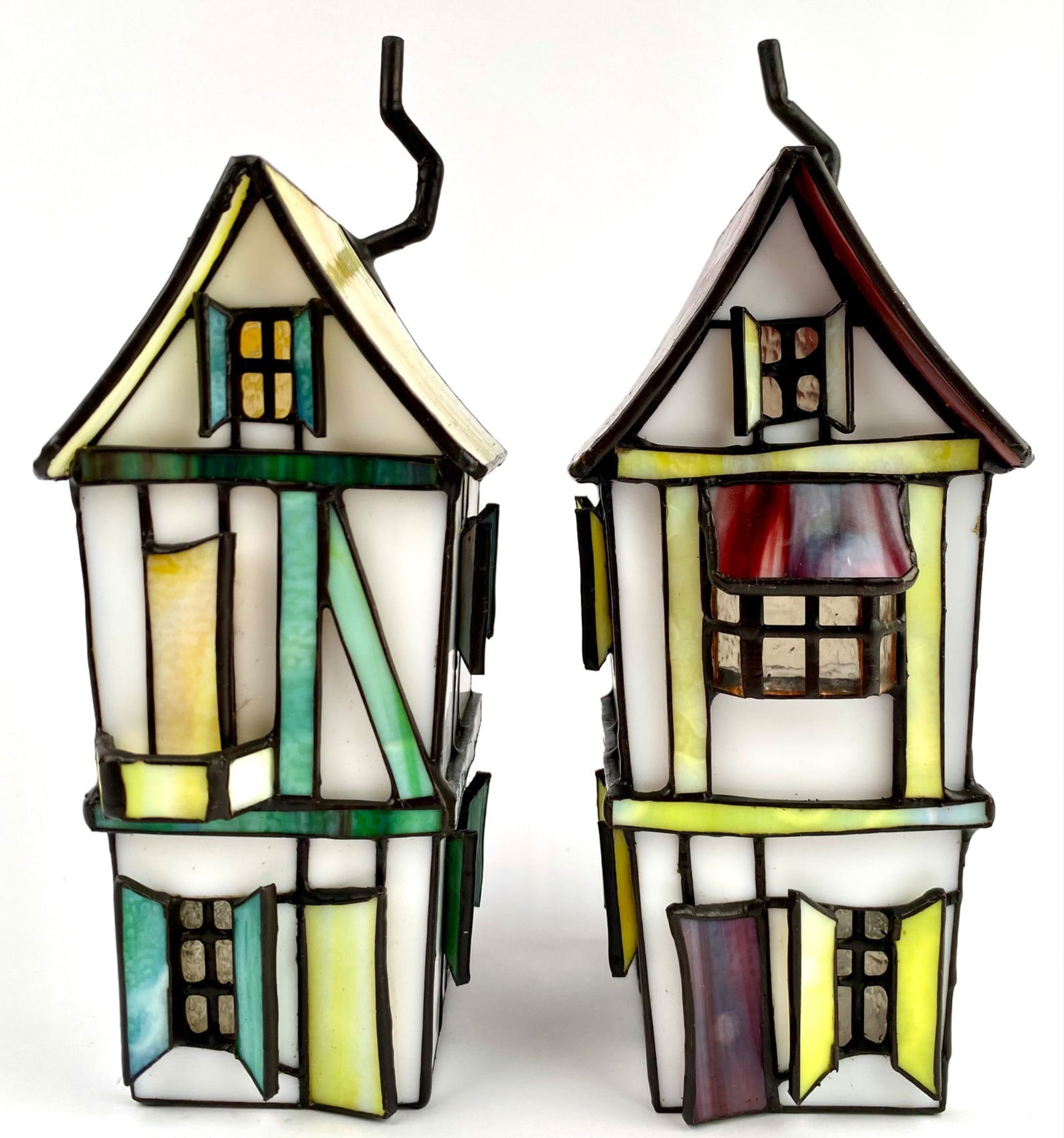 Set of Two Forma Vitrum 1993 Stained Glass Houses in Original Boxes (1 of 11)