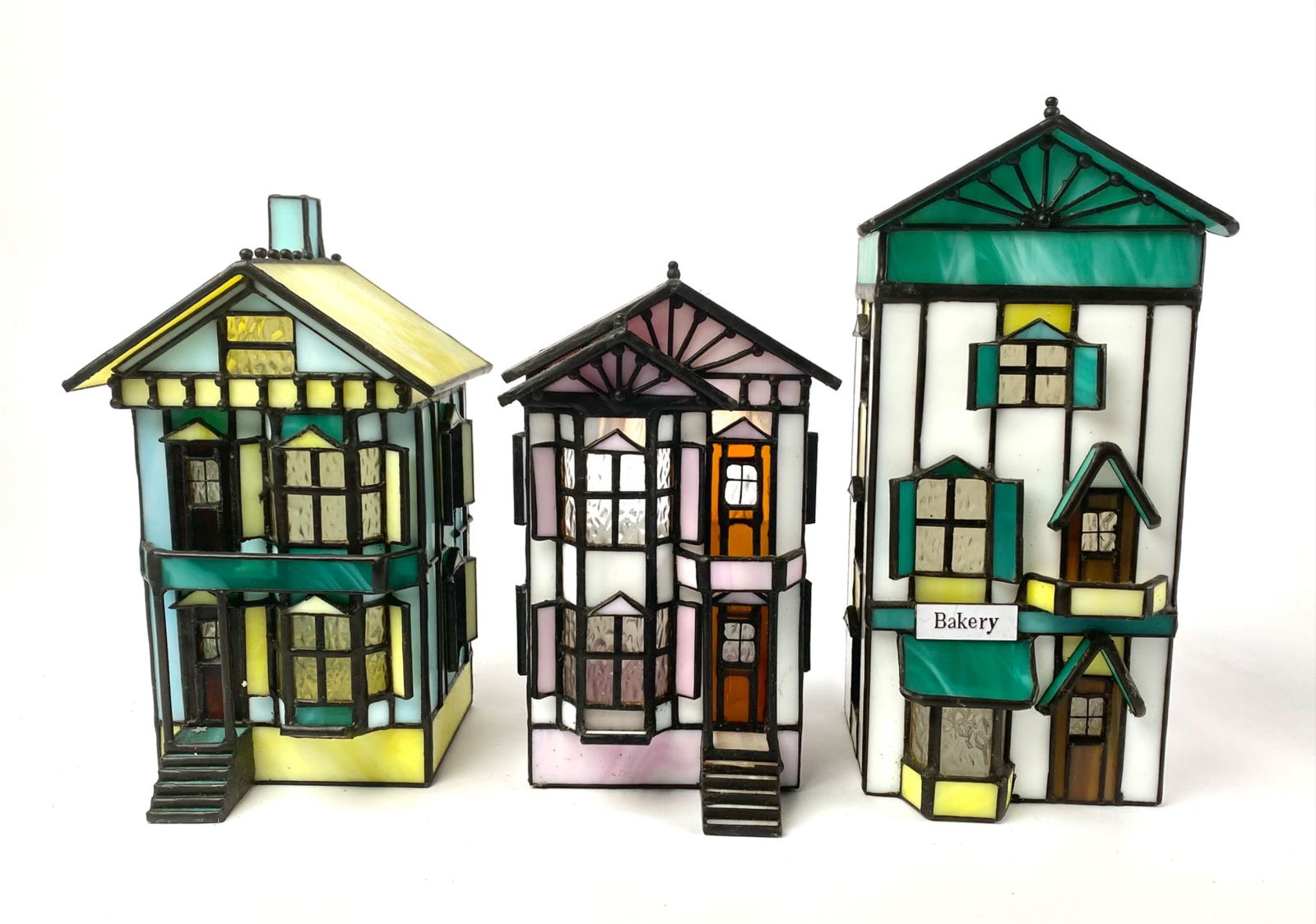 Three Forma Vitrum Stained Glass House Sculptures With Original Boxes (1 of 11)