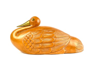 Hand-Carved Wooden Duck Figurine Fredrick Cooper