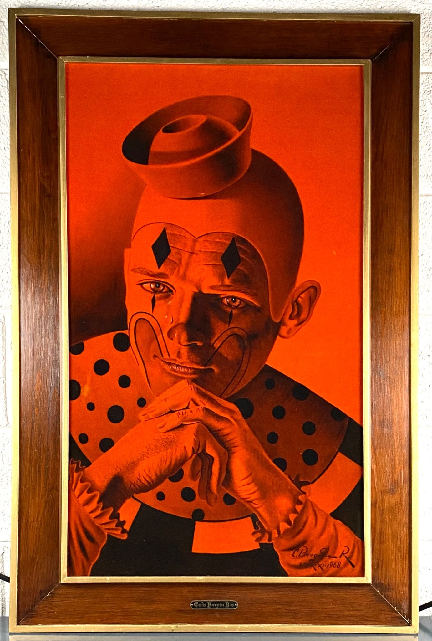 Carlos Peregrina Rios 1968 Clown Velvet Painting (1 of 10)
