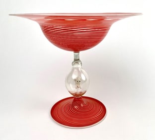 Bimini Werkstatte Glass with Encased White Elephant Motif