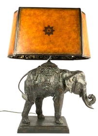 Maitland Smith Bronze Elephant Table Lamp