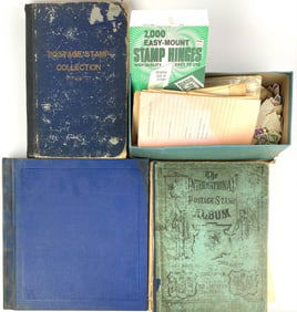 Assorted Stamp Collection Lot Including Albums and Loose Pieces