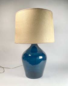 Uttermost Blue Glass Table Lamp With Shade