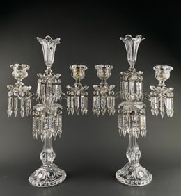 Pair of Baccarat Crystal Candelabras From The White House