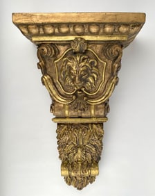 Gold-Tone Decorative Wall Bracket with Relief Lion Motif