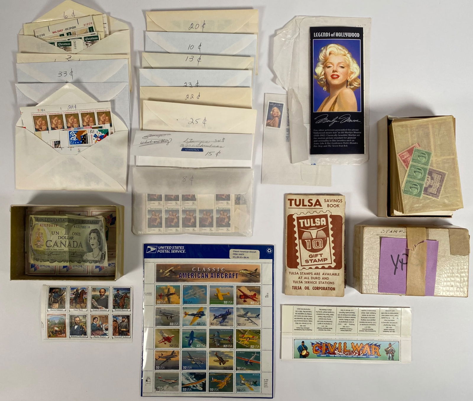 Collection of Stamps and Canadian Banknotes (1 of 12)