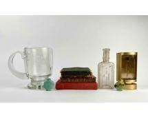 Lot of Assorted Antique and Vintage Items (Pocket books, Sperm Sewing Machine Oil, Swiza Clock)