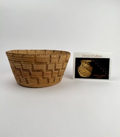 Tohono O’odham Woven Basket With Geometric Patterns