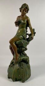 Chalkware Cast Sculpture Of Woman