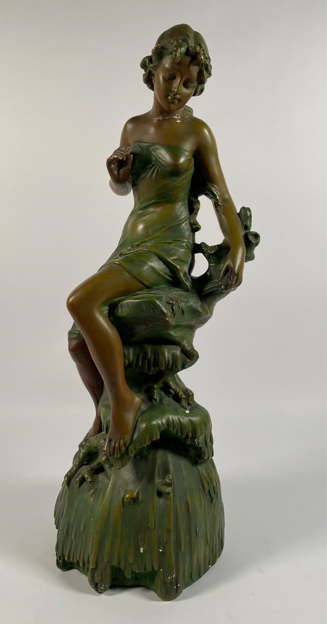 Chalkware Cast Sculpture Of Woman (1 of 12)