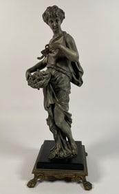 Classical Cast Metal Figure of Woman on Decorative Base