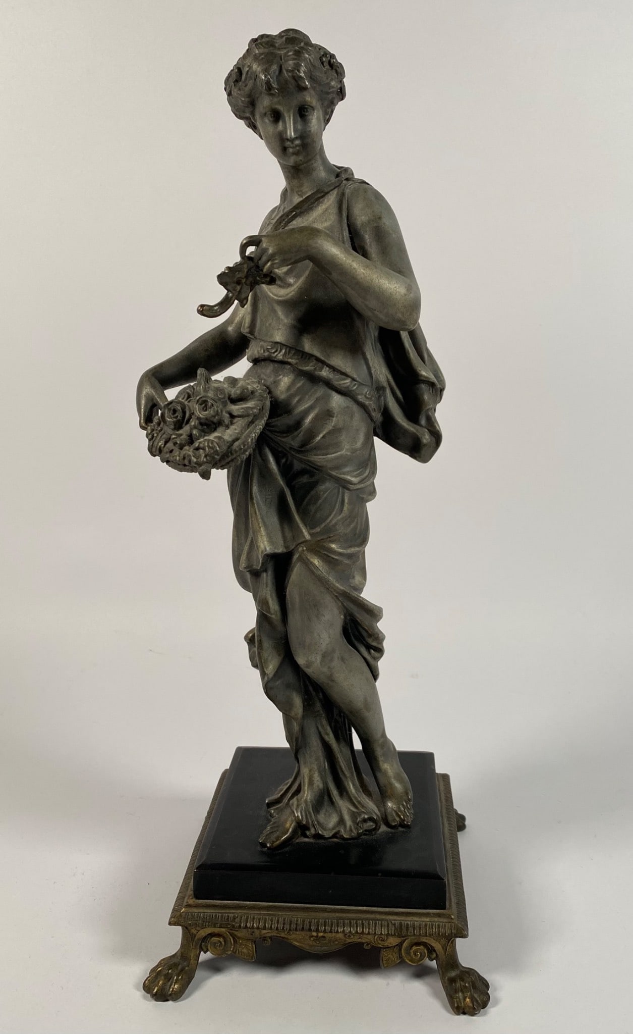 Classical Cast Metal Figure of Woman on Decorative Base (1 of 12)