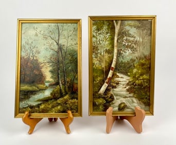 Pair of Framed Landscape Oil Paintings (Unknown Artist)