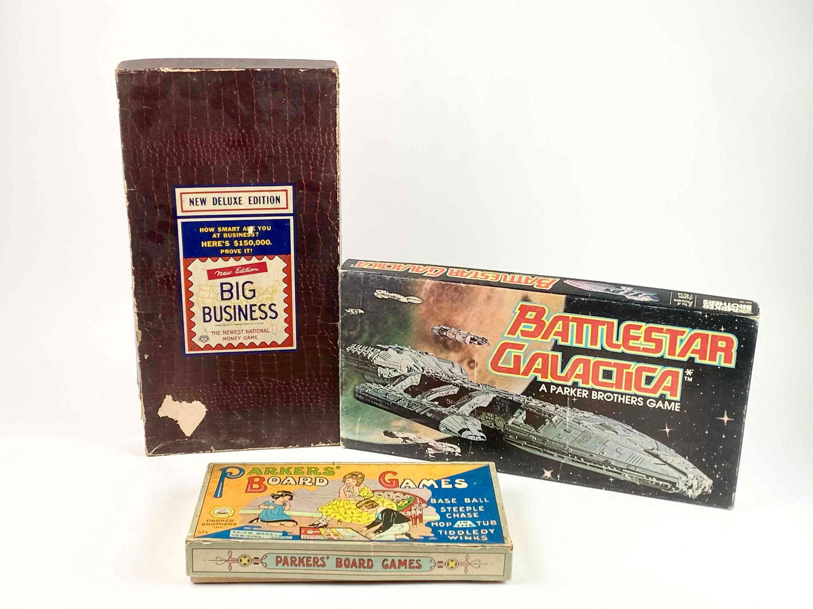 Three Vintage Board Games (Battleship Galactica, Big Business, Parkers' Board Games) (1 of 8)