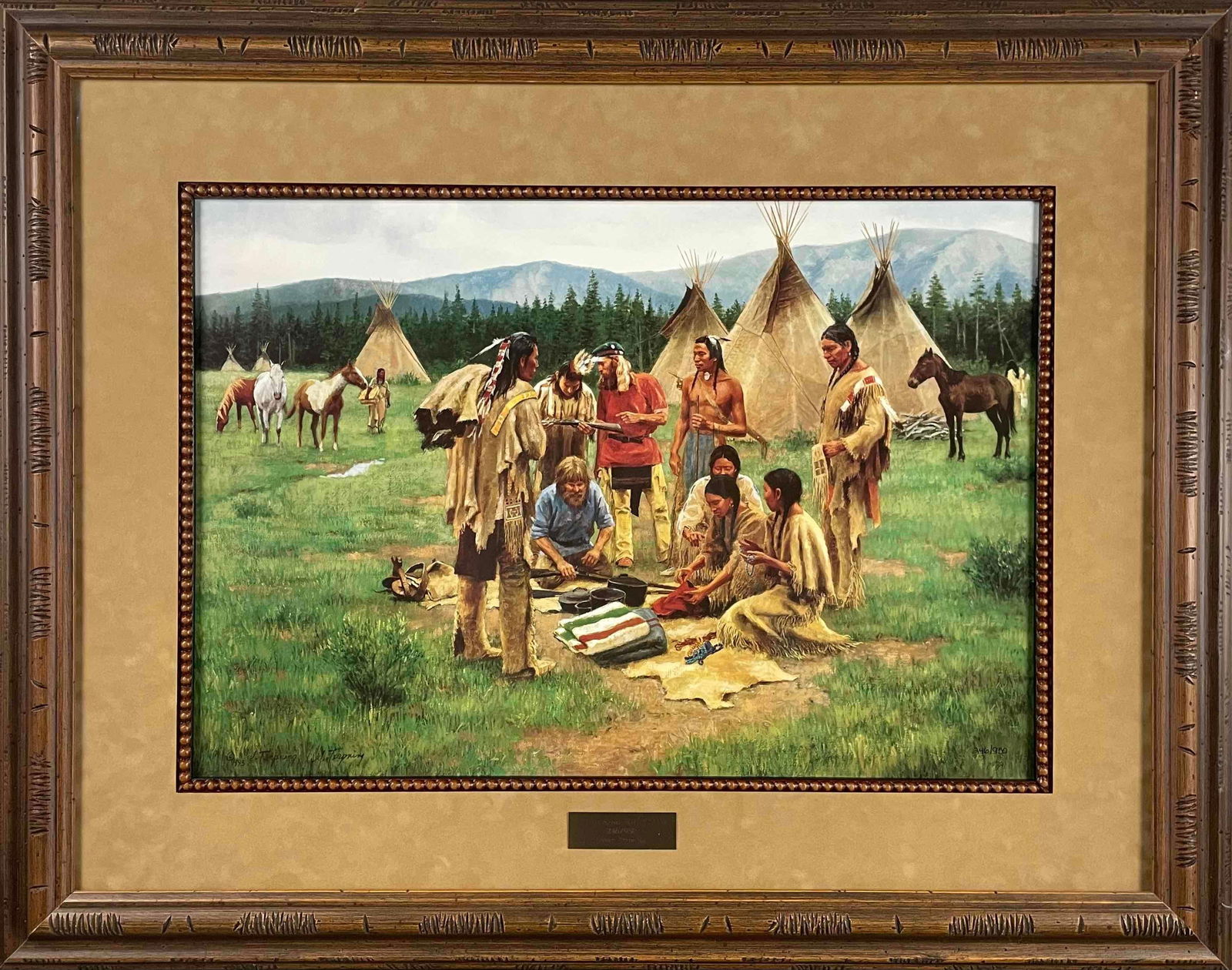 "Gathering For Trade" Susan Terpning Print with COA (1995) (1 of 12)