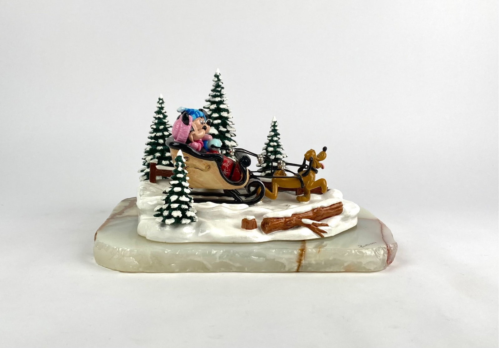 Ron Lee Disney Winter Scene with Mickey Minnie and Pluto (Disney, 2004) (1 of 12)