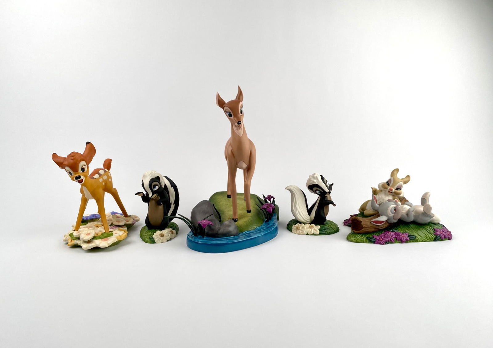 Disney Classic Collections Bambi Figurines (COAs Original Boxes): A set of figurines from the Walt Disney Classics Collection featuring characters from Disneyâ€™s Bambi. Includes characters such as Thumper, Miss Bunny, Flower, and Bambi. Five indivi